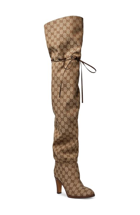 gucci women's original gg over-the-knee boots|Gucci monogram thigh high boots.